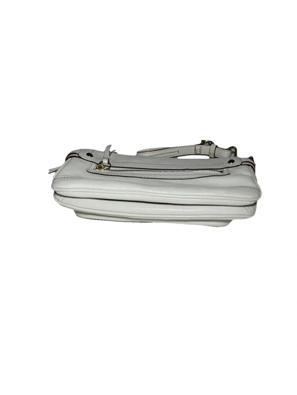Coach Hamptons XL Wristlet/Clutch Winter White Leather, Brass Hardware, VINTAGE